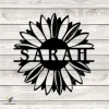 Personalized Name Sunflower Metal Sign, Sunflower, Flower Large Plaque For Her