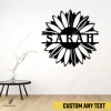 Personalized Name Sunflower Metal Sign, Sunflower, Flower Large Plaque For Her