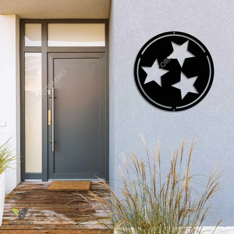 Tennessee State Tristar Metal Wall Decor, Tennessee State Tristar Small Wall Hanging