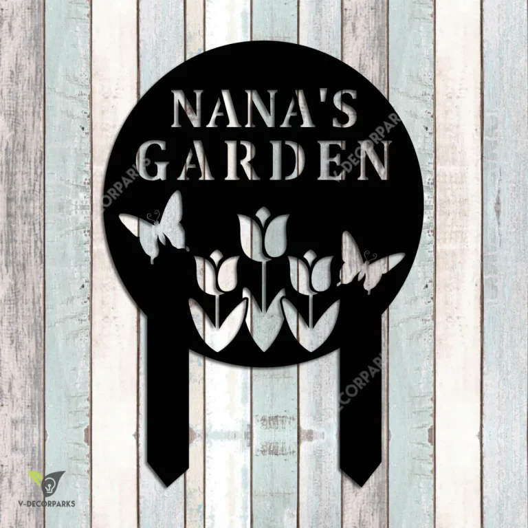 Customized Butterflies And Tulip Flowers Metal Garden Sculpture, Tulip Decorative Art