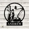 Customized Working Lineman Metal Wall Decor, Linemen, Electric Stainless Gift For Dad