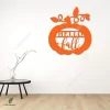 Hello Fall Pumpkin Metal Sign, Hello Fall Orange Color Metallic Door Hanging