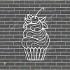 Silhouette Cupcake Metal Art, Cupcake Metallic Accent For Kitchen, Bakery, Baker