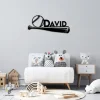 Personalized Name Baseball And Bat Metal Wall Art, Baseball Boy Rust Resistant Decor For Kids Room