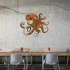 Rusty Color Octopus Metal Wall Decoration, Rusted Octopus Ocean Steel Art