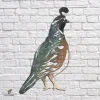 Colored Quail Metal Art, Quail Interior Accent For Farmhouse