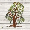 Willow Tree Colorful Metal Wall Decoration, Tree Of Life Rust Resistant Home Wall Hanging