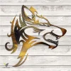 Wolf Head Printed Metal Art, Wolf Head Nature Stainless Accent