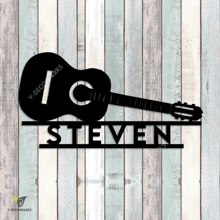 Customized Classic Guitar Metal Wall Art, Guitar Indoor Accent For Guitarist, Guitar Player