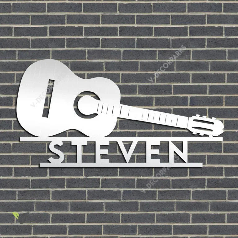 Customized Classic Guitar Metal Wall Art, Guitar Indoor Accent For Guitarist, Guitar Player