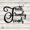 Faith, Family, Friends Jesus Metal Wall Art, Religious Home Decor