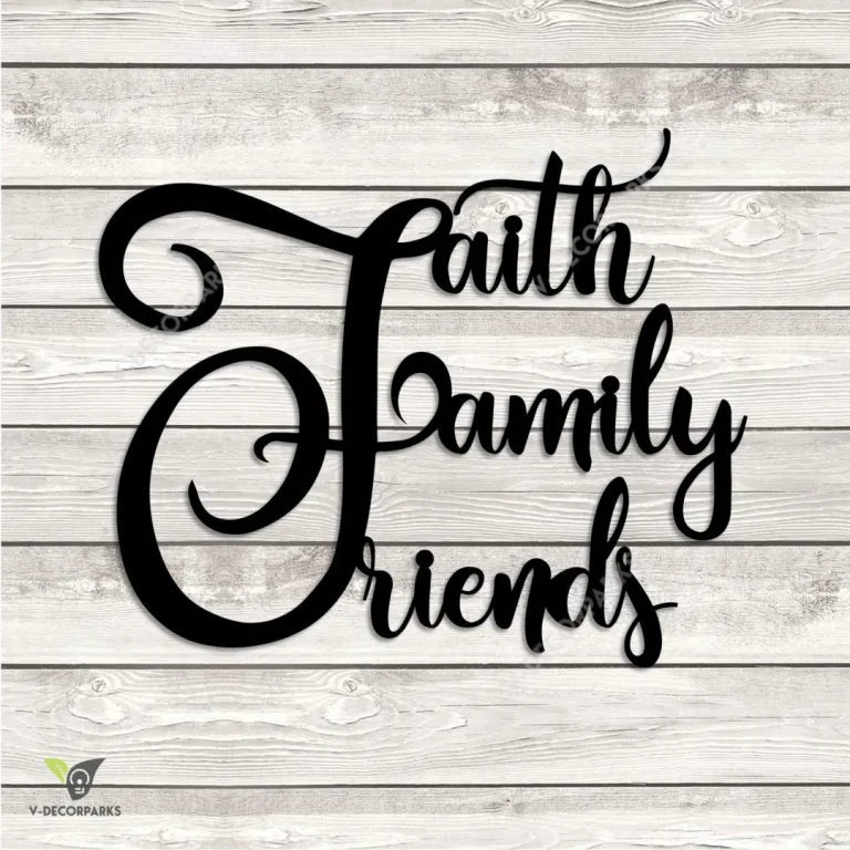 Faith, Family, Friends Jesus Metal Wall Art, Religious Home Decor