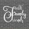 Faith, Family, Friends Jesus Metal Wall Art, Religious Home Decor