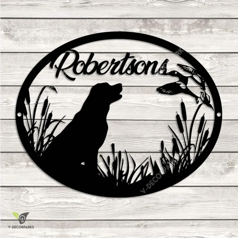 Custom Labrador Dog Duck Hunting Metal Wall Decor, Labrador Gate Accent