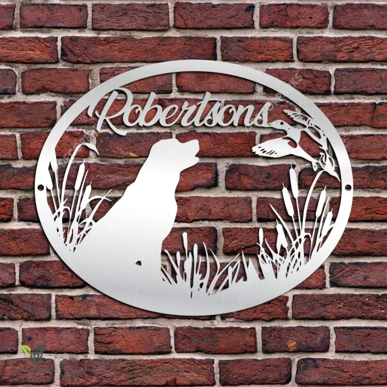 Custom Labrador Dog Duck Hunting Metal Wall Decor, Labrador Gate Accent