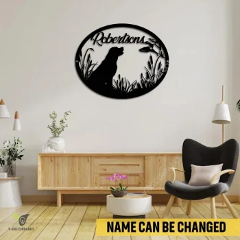 Custom Labrador Dog Duck Hunting Metal Wall Decor, Labrador Gate Accent
