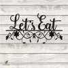 Let's Eat Funny Dining Room Metal Wall Art, Let's Eat Inner Decor For Dining Room, Kitchen