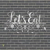 Let's Eat Funny Dining Room Metal Wall Art, Let's Eat Inner Decor For Dining Room, Kitchen