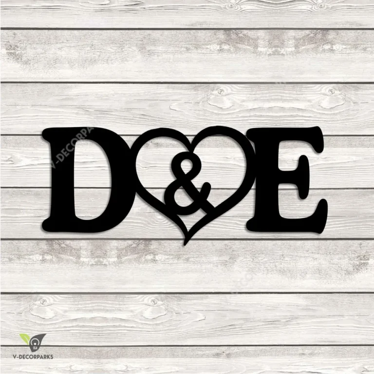 Personalized Initial Letter Couple Metal Wall Decoration, Wedding Living Room Plaque For Husband And Wife
