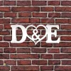 Personalized Initial Letter Couple Metal Wall Decoration, Wedding Living Room Plaque For Husband And Wife