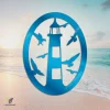 Lighthouse And Gulls Metal Sign, Lighthouse And Seagulls Evergreen Decor