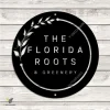 Personalized The Florida Roots & Greenery Beach Resort Metal Sign, Business Resort Black Plaque