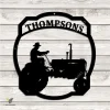 Custom Farmer Driving Tractor Metal Sign, Tractor Vintage Accent For Farm Gate