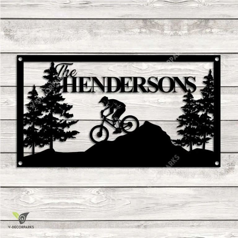 Custom Mountain Biking Rectangle Metal Wall Decoration, Mountain Bike Weatherproof Artwork