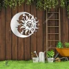 Wacky Sun And Moon Metal Sign, Wacky Sun Garden Stainless Decor