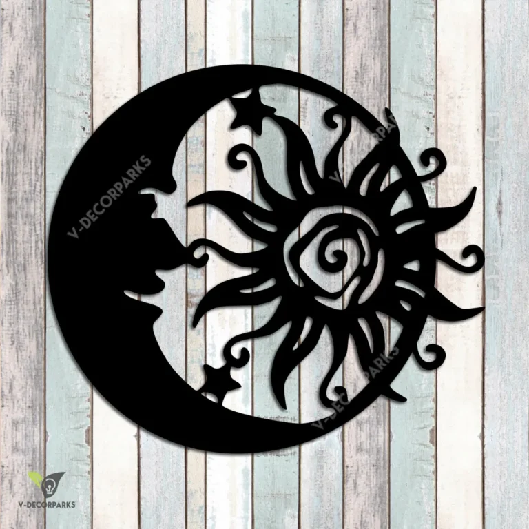 Wacky Sun And Moon Metal Sign, Wacky Sun Garden Stainless Decor