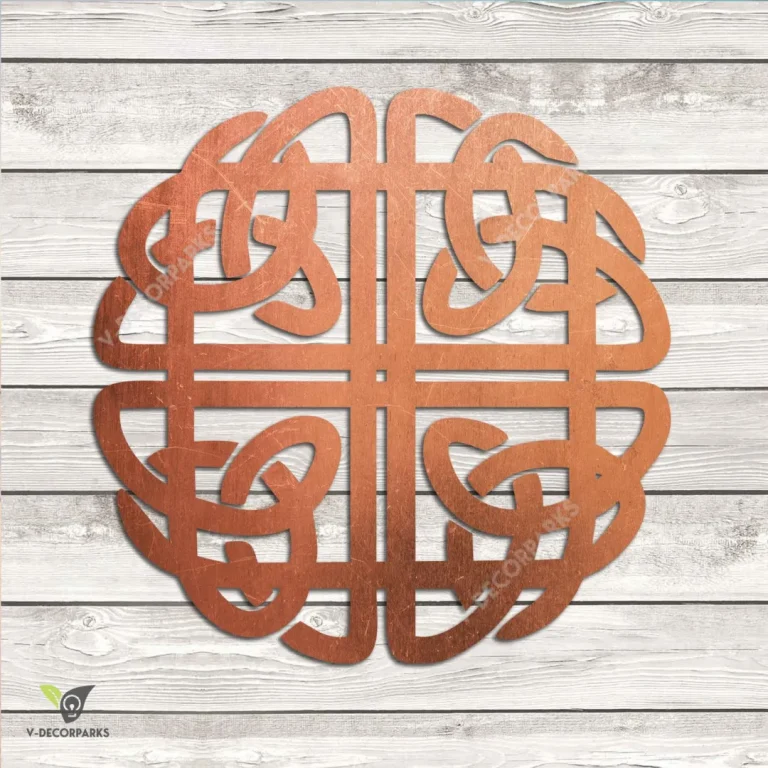 Copper Celtic Knot Historical Irish Metal Art, Celtic Knot St. Patrick's Day Cutout Wall Hanging