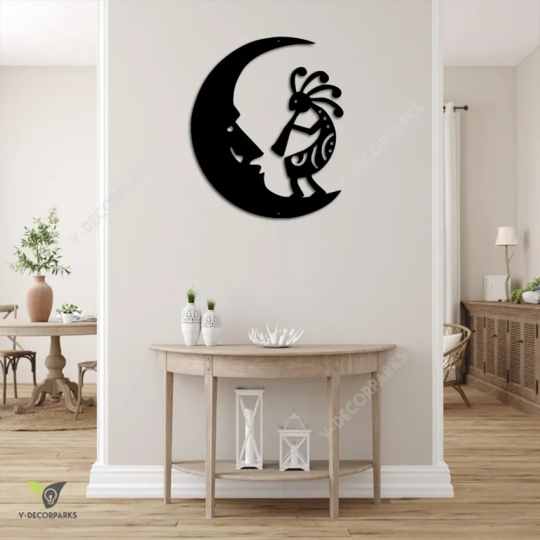 Kokopelli And Moon Metal Art, Kokopelli Native Rust Resistant Artwork