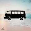 Coastal Bus, Hippie Bus Metal Wall Decor, Coastal Bus, Hippie Bus Beach Evergreen Artwork