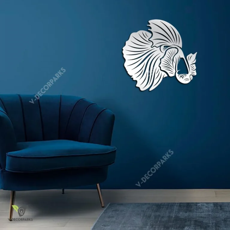 Betta Fish Metal Wall Decoration, Betta Fish Decorative Plaque