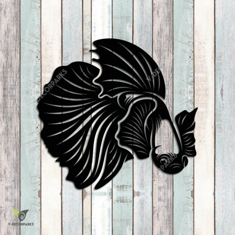 Betta Fish Metal Wall Decoration, Betta Fish Decorative Plaque