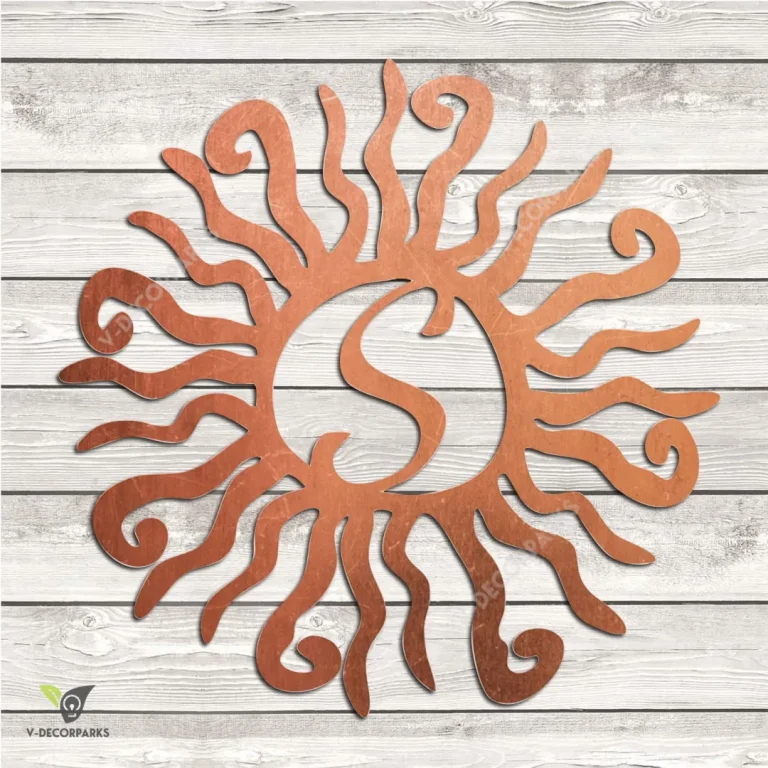 Custom Letter Wacky Sun Copper Metal Wall Art Design, Wacky Sun Porch Decoration