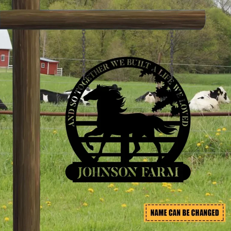 Custom Name Farm Metal Sign, Horse Barn, Silo Decoration