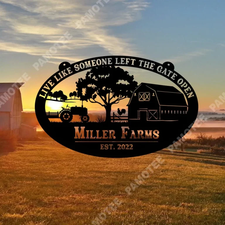 Customized Metal Farm Art, Tractor And Barn, Gift For Farmers