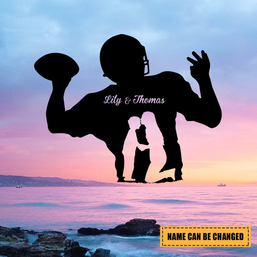 2234-1.webp Custom Name Mother And Football Son Metal Art