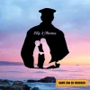 Custom Police Officer And His Mother Metal Sign, Cop Steel Decor