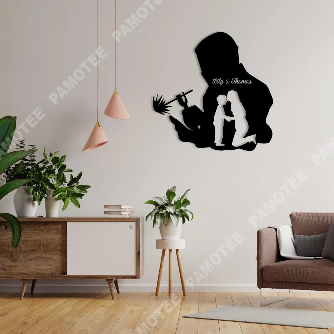 2247-01-1.webp Personalized Welder And Mother Metal Art Monogram, Workshop Wall Hanging
