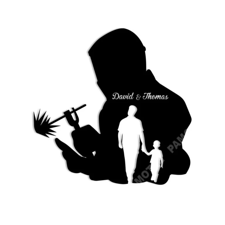 Customized Dad And Welder Son Metal Art, Mechanic Steel Art