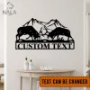 Personalized Fighting Elk Scene Metal Sign, Wild Animals Wall Hanging Decor, Custom Deer Design Metal Wall Art