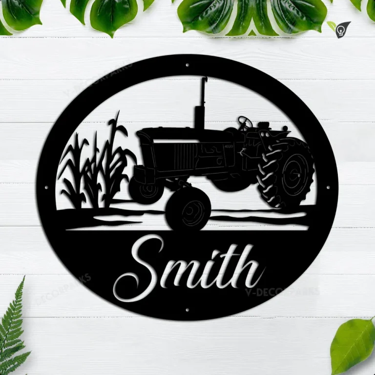 Personalized Farmhouse Metal Wall Art, Custom Farm Metal Sign, Farm Entrance Tractor Sign, Metal Farmhouse Decor, Farmer Gift