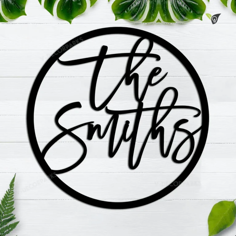 Personalized Family Name Monogram Metal Sign, Custom Outdoor Metal Wall ...