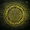 Trinity Cead Mile Failte Irish Celtic Knot Metal Sign With Colorful Led Light, Celtic Trinity Knot Metal Wall Art