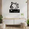 Music Notes Wall Decor Metal Sign With Colorful Led Light, Music Metal Wall Decor, Music Art Music Lover Gift, Music Metal Wall Art