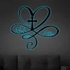 Custom Name Infinity And Jesus Cross Metal Sign With Led Lights, Personalized Infinity Sign Containing Names Date Anniversary Wedding Date Sign,