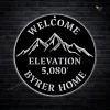 Custom Mountain Elevation Welcome Metal Sign With Colorful Led Light, Metal Wall Art, Cabin Sign, Metal House Sign