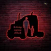 Personalized Trucker Dad And Son Metal Sign With Colorful Led Light, 18 Wheelers Housewarming Plaque